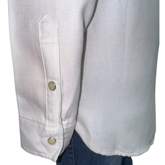 Jachs Girlfriend Womens Small White Soft Plaid Button Up Long Sleeve New - Picture 5 of 8